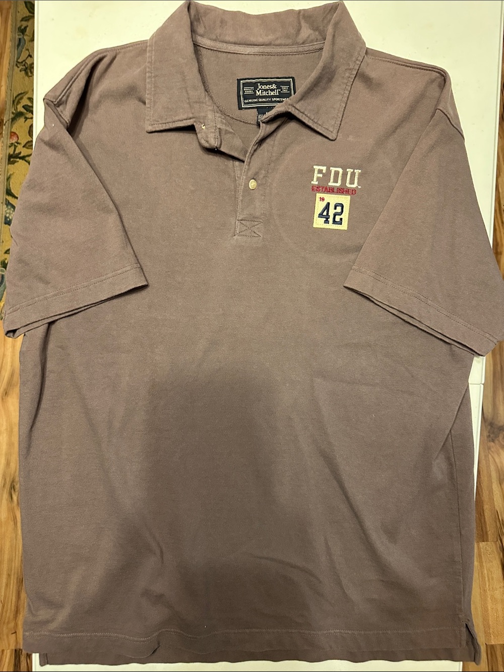 Men's Taupe Polo with FDU '42 Patch